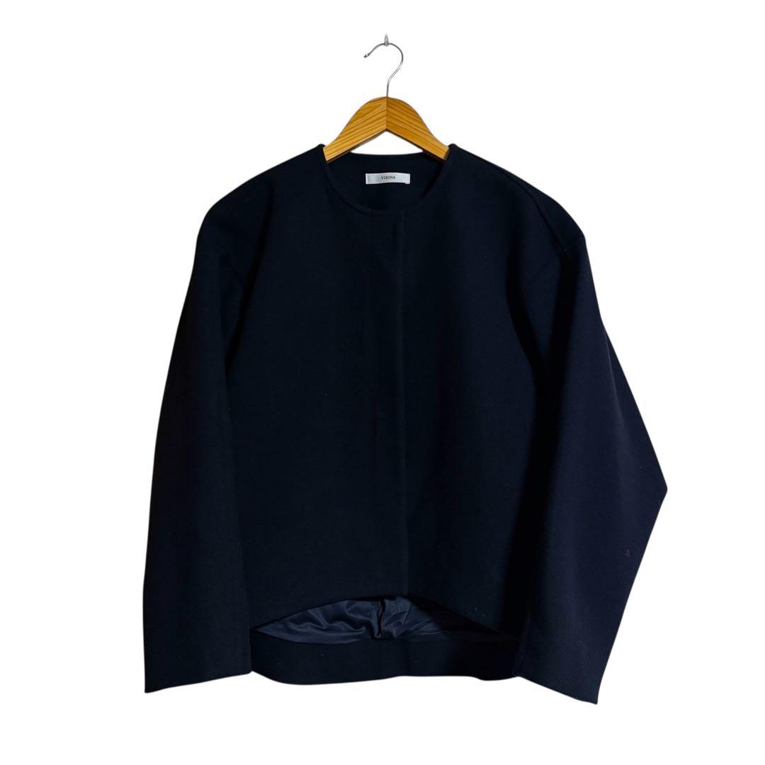 【美品】VIRINA ヴィリーナ メイシージャケット ノーカラージャケット　S