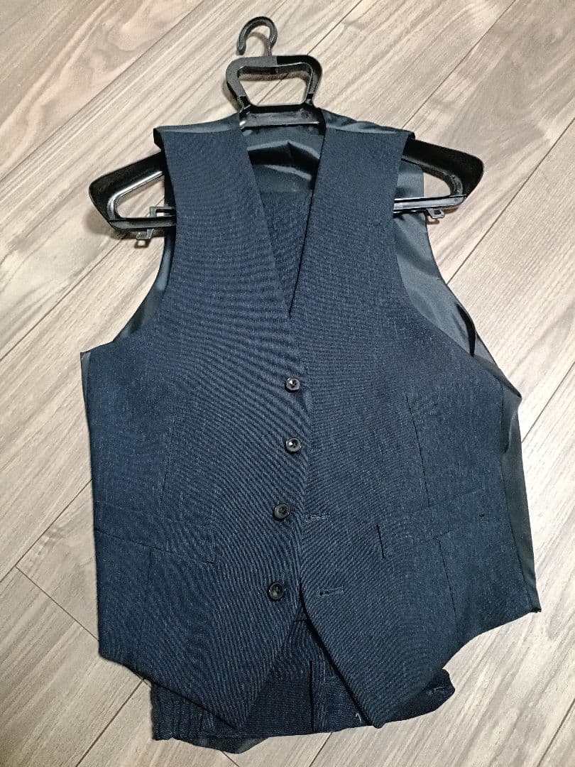 ダークブルー ビジネススーツ ベスト付き　スーツセレクト