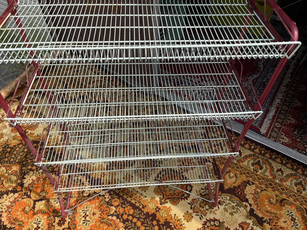 棚 ラック 什器 ② インテリア アンティーク 昭和レトロ 棚 赤 当時物