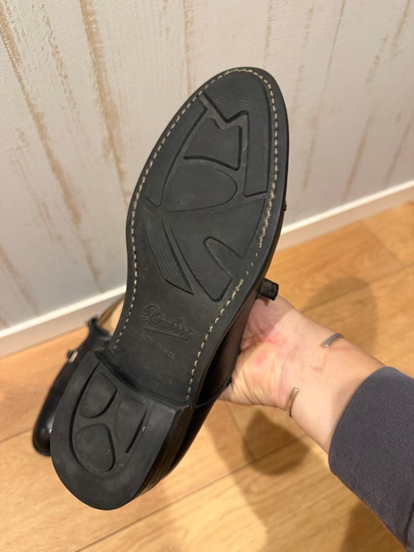 パラブーツ ダブルモンクストラップ ビジネスシューズ 7 1/2