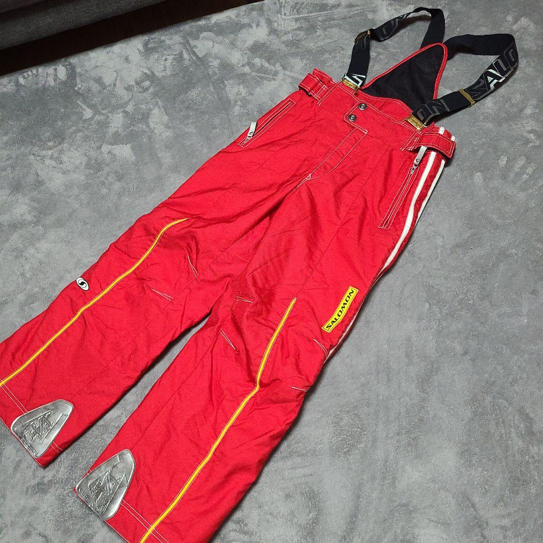泥*子様 ✨️希少 貴重✨️サロモン スキーウェア パンツ ベスト 3点 L 赤