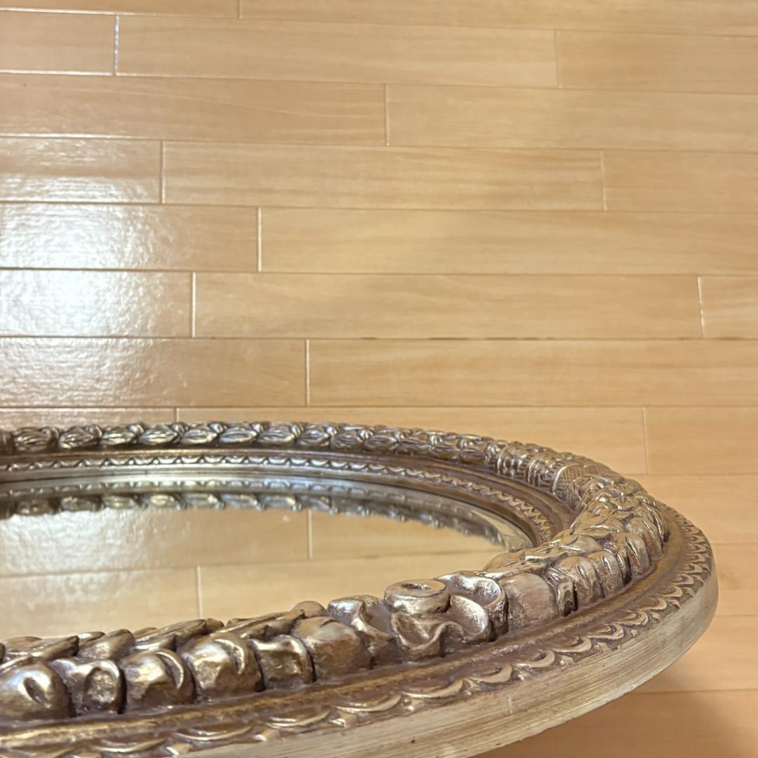 【イタリア製】アンティーク調ラウンドミラー 鏡