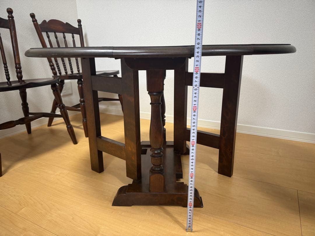 松本民芸家具！M型 高級バタフライテーブル 刻印有 松本民藝家具 ゲートレッグ