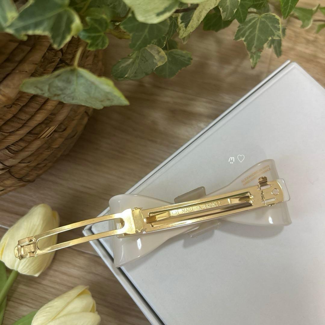 アレクサンドルドゥパリ　スワロフスキーリボンバレッタ　髪留め　ヘアアクセサリー