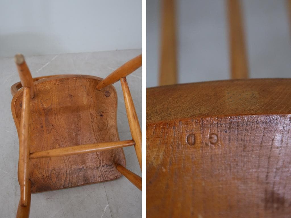 英国アンティークERCOLアーコールフープバックチェア/イス(92-219-3)