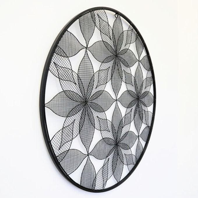 アイアンウォールアートパネル「丸」幅74cm モダン 壁飾り（405）
