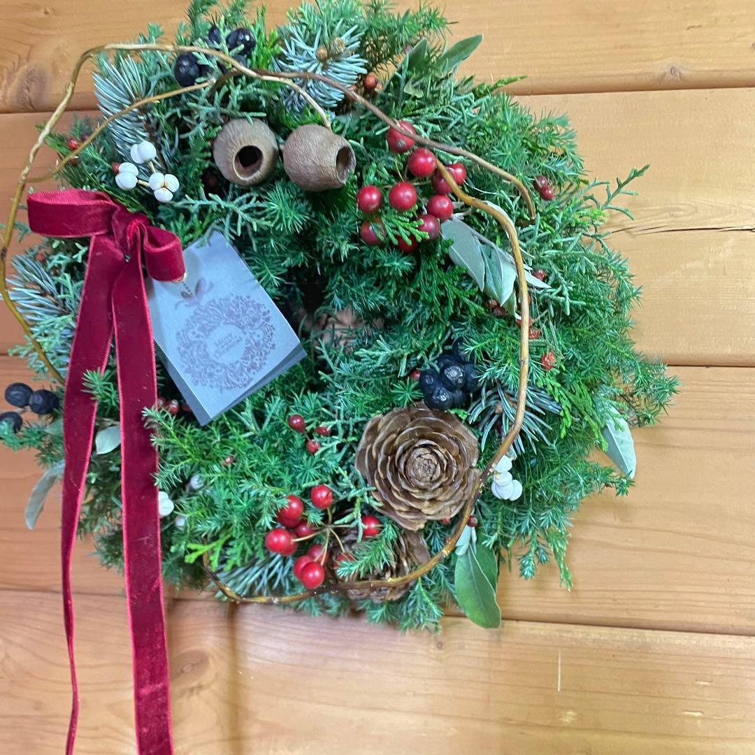 ホプシー心踊るクリスマスリース大きめ（完成品）
