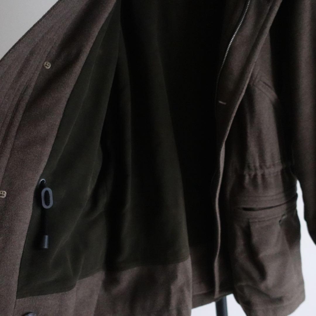 1990s HUGO BOSS ウールメルトン　スタンドカラーコート　ブラウン