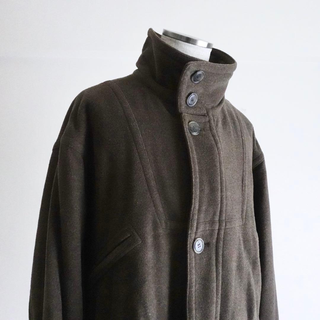 1990s HUGO BOSS ウールメルトン　スタンドカラーコート　ブラウン