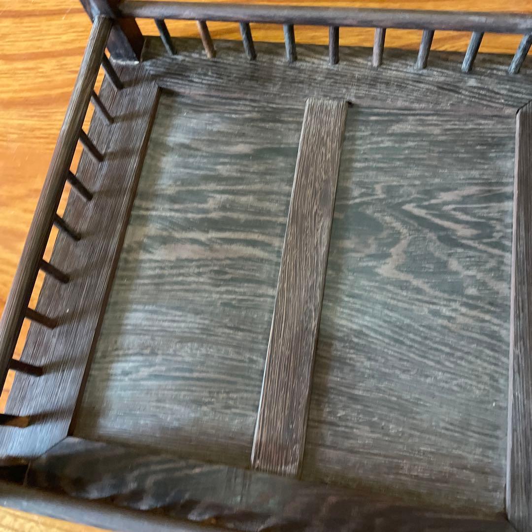 唐木懸崖1.1尺 盆栽台 黒檀 ビンテージ品 昭和レトロ 高卓(こうしょく)