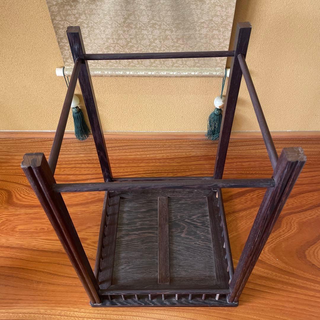 唐木懸崖1.1尺 盆栽台 黒檀 ビンテージ品 昭和レトロ 高卓(こうしょく)