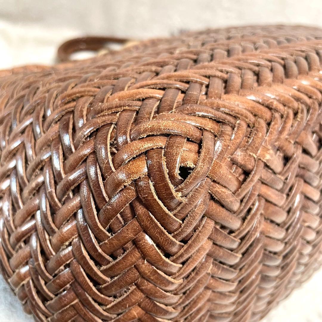 dragon ドラゴンディフュージョン メッシュレザートートバッグ ブラウン