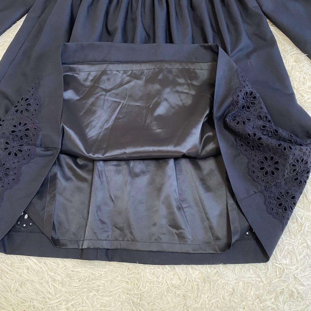 極美品✨ファミリア　フォーマルワンピース　Aライン　160cm ネイビー　パール