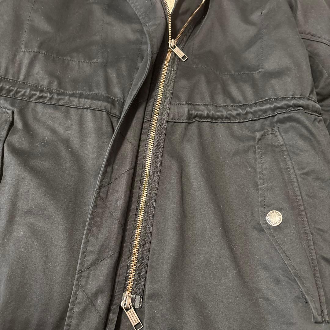 DIESEL☆ブラック モッズコート　ボアキルティングライナー付き☆美品