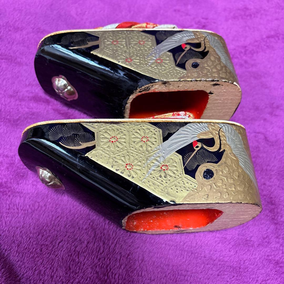 七五三着物セット　7歳　モダンスタイル　黒色　紫色　だらり帯　ぽっくり