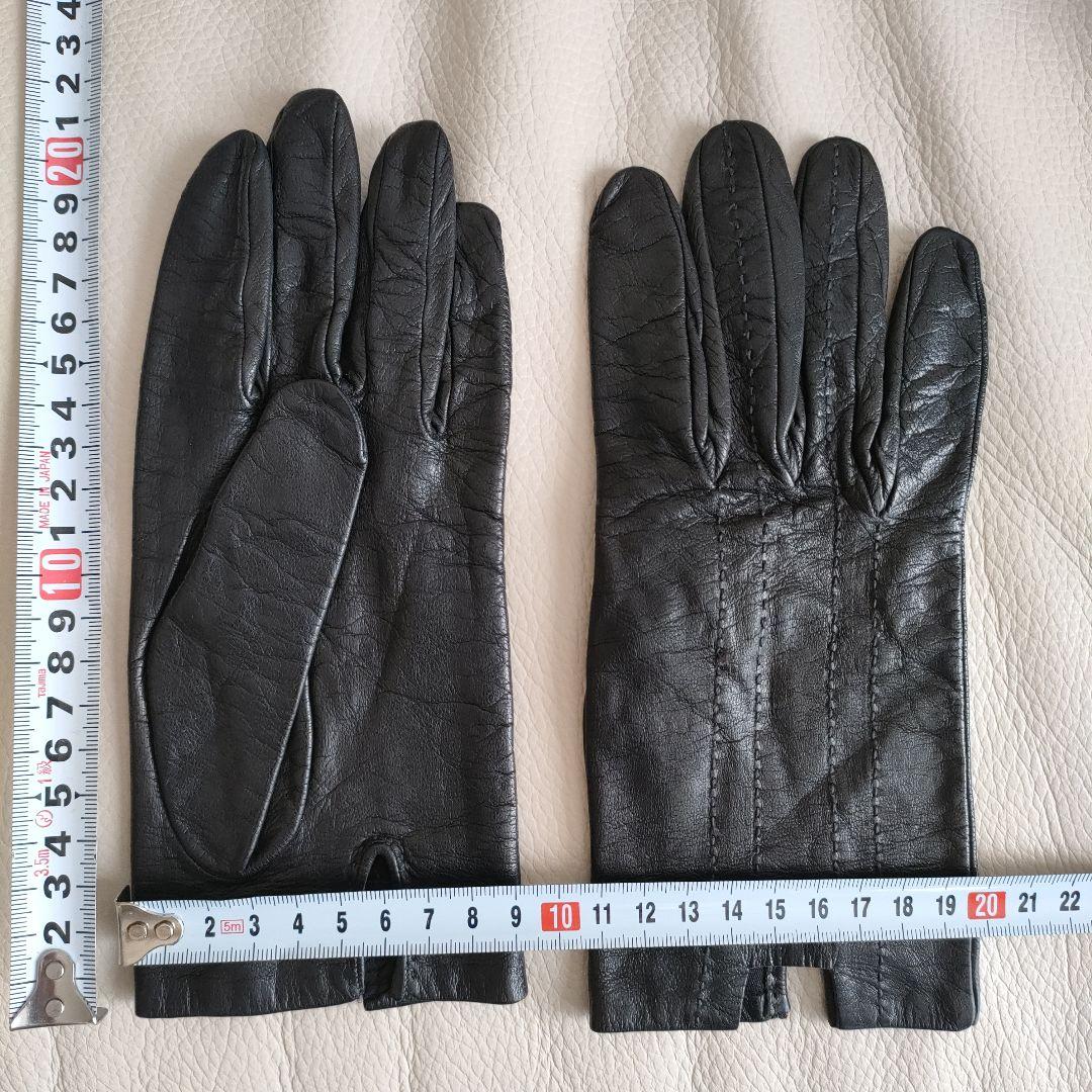 エルメス レディース革手袋 サイズ7.5 黒