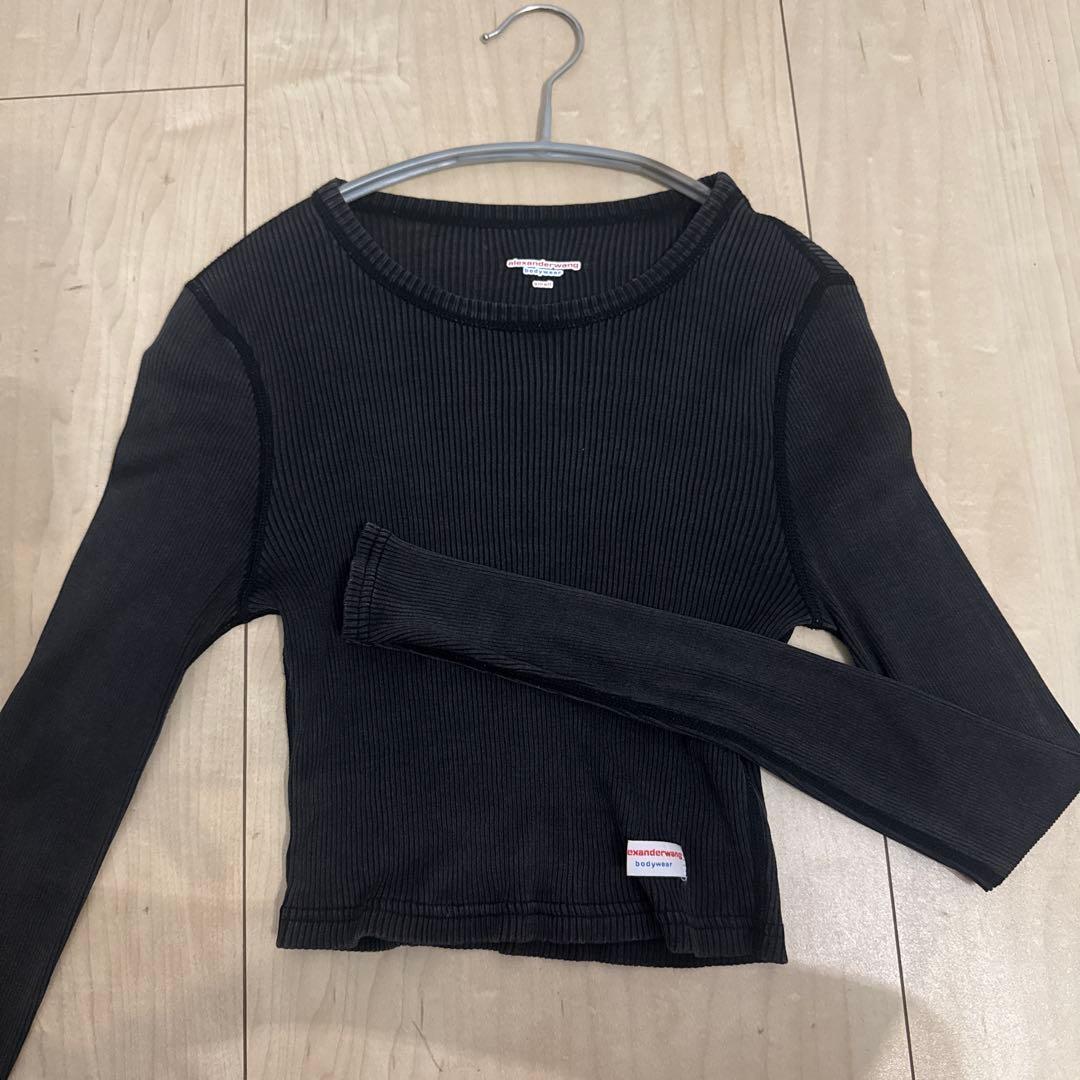alexanderwang クロップド　リブ編みトップス