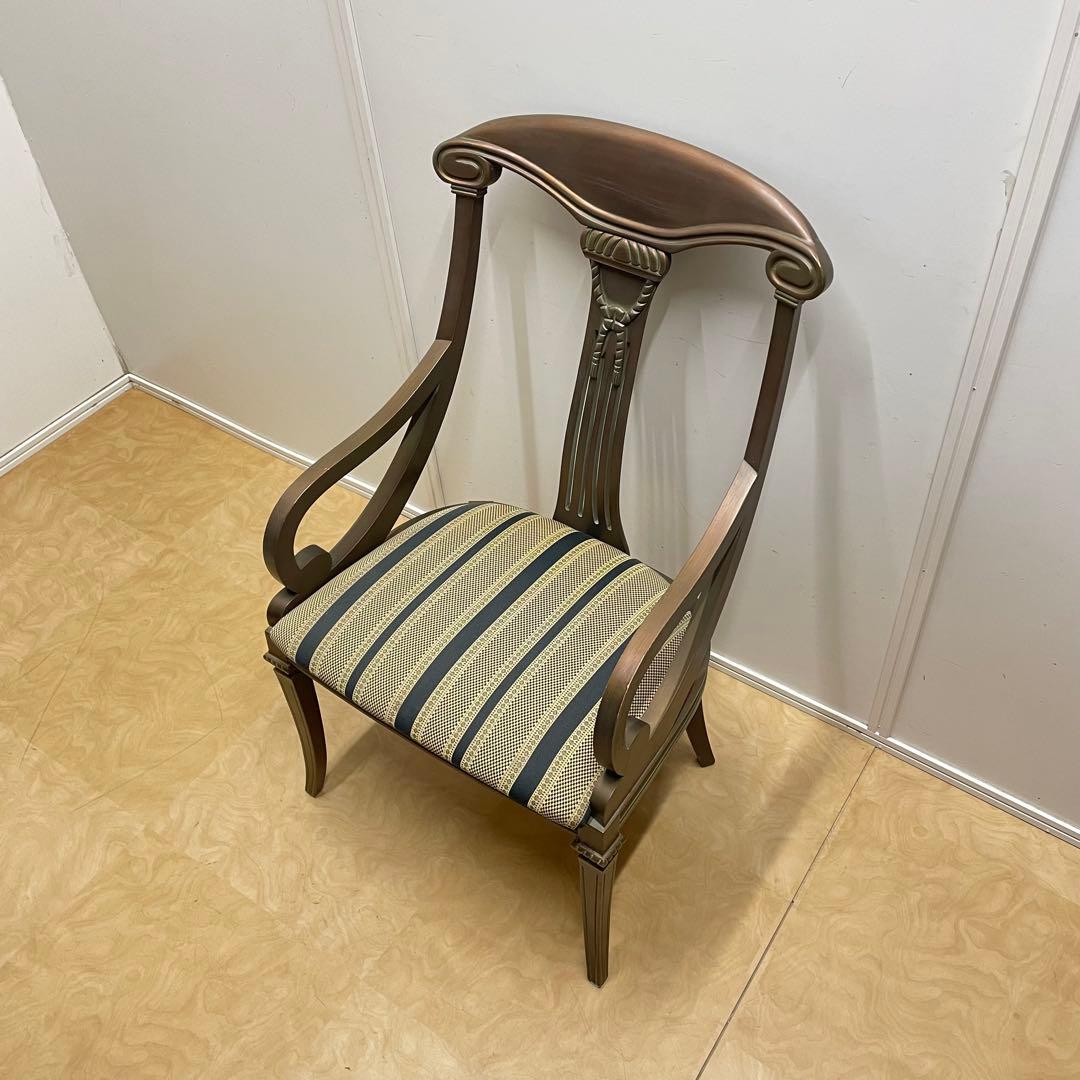 アンティーク調アームチェア①ダイニングチェア チェア 椅子 イス ロココ調
