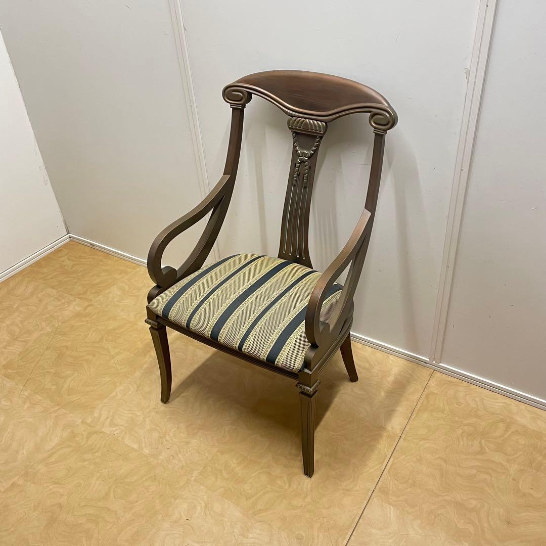 アンティーク調アームチェア①ダイニングチェア チェア 椅子 イス ロココ調