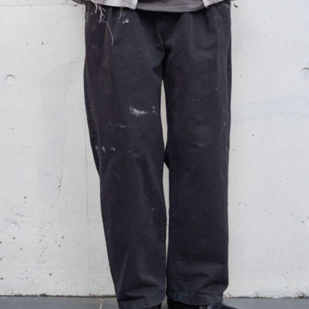 【ANCELLM】PAINT CHINO TROUSERS\" - BLACK