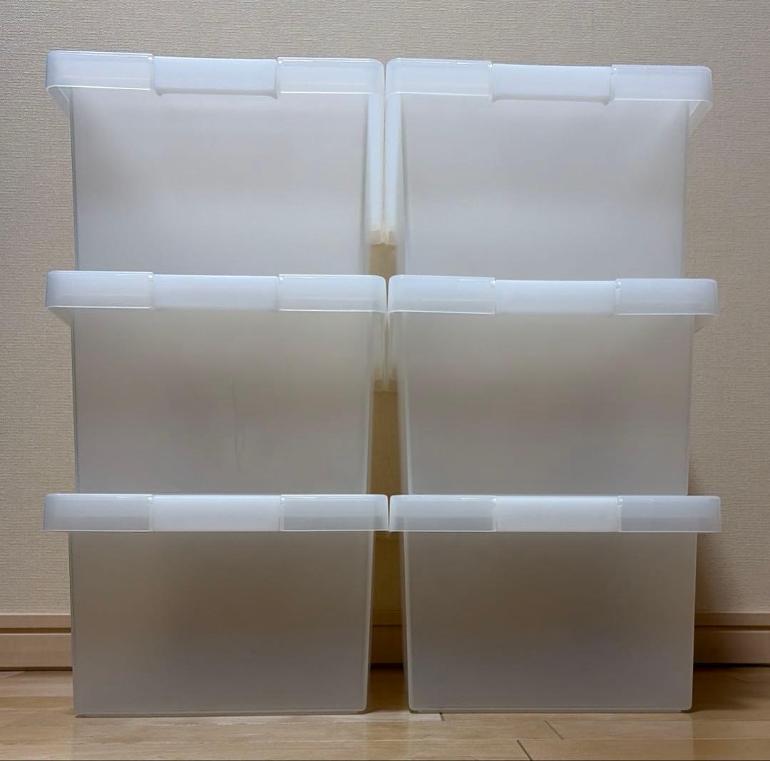 販売終了品　ポリプロピレンキャリーボックス ・ロック付　6個セット