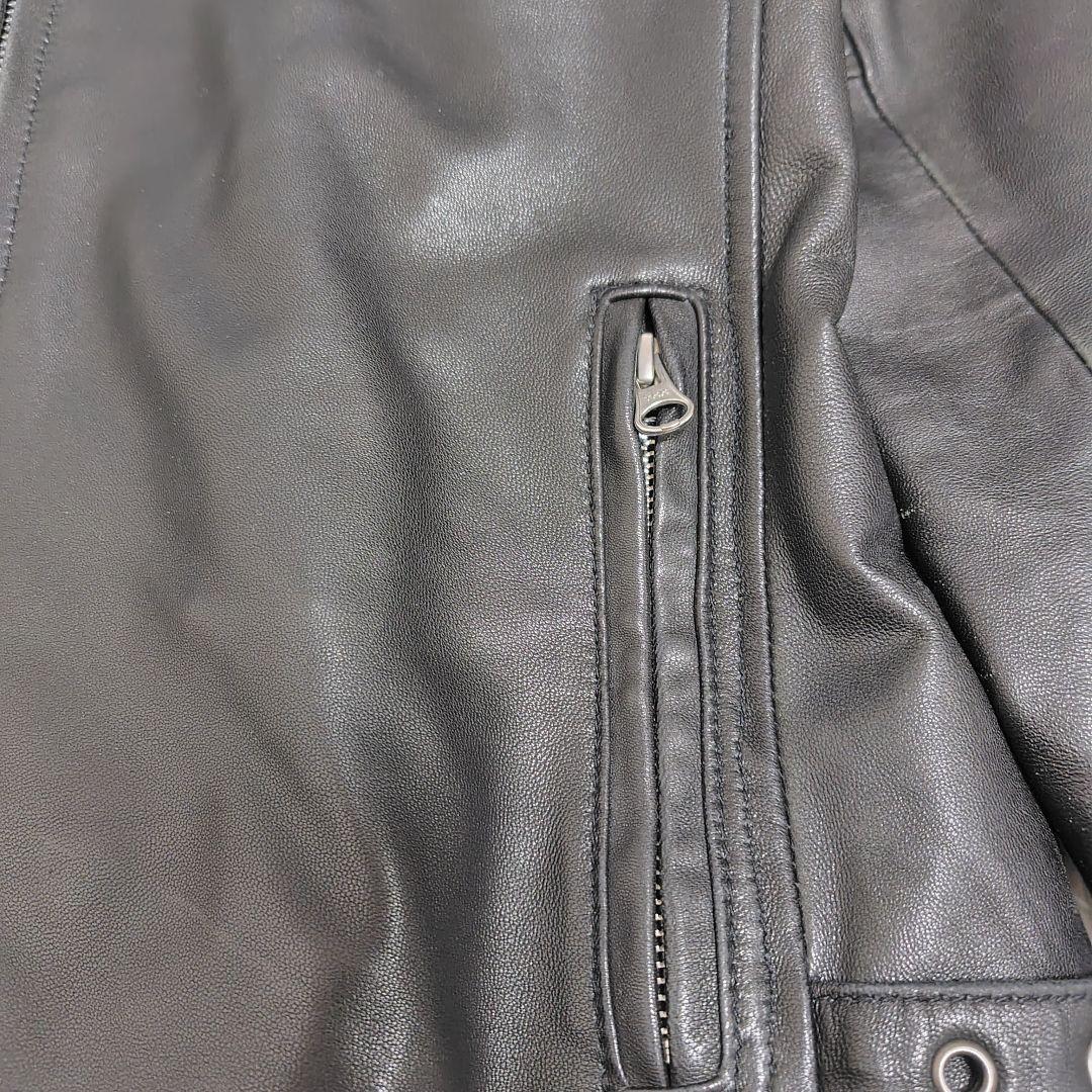 希少✨Schott ラムレザージャケット ロゴ刺繍 黒 XS