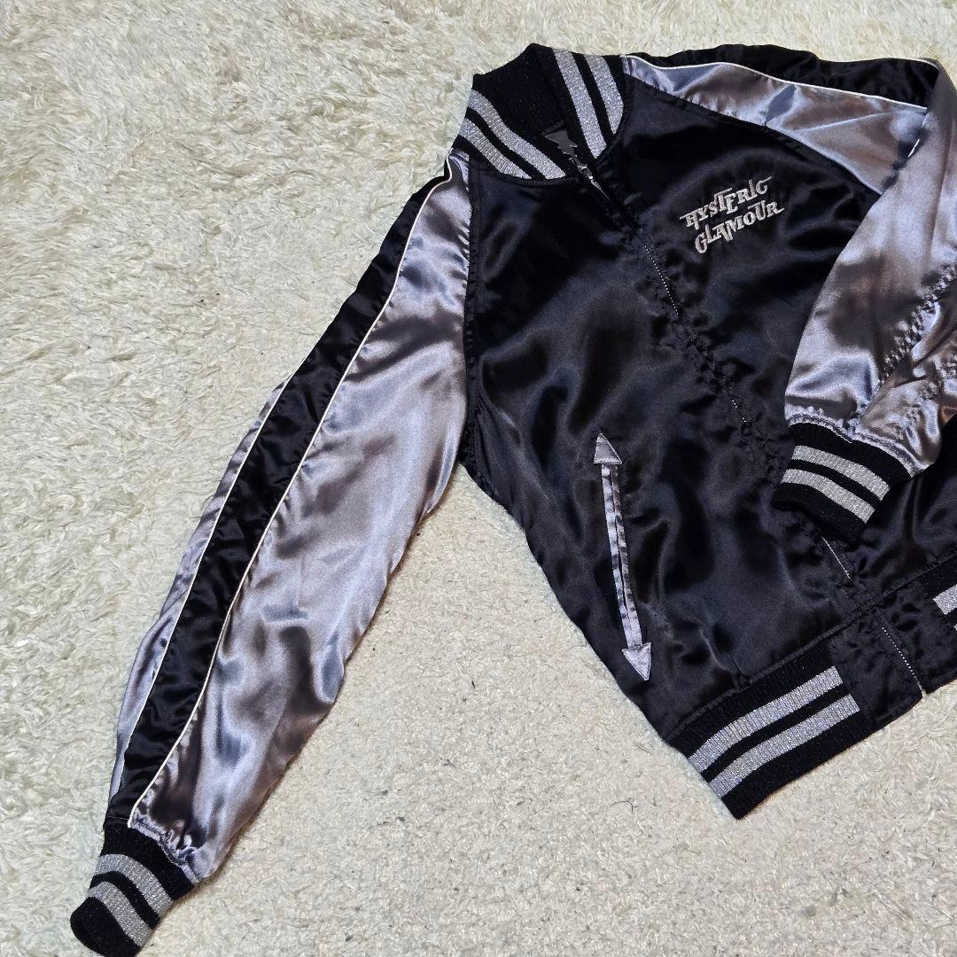 ヒステリックグラマー バイクガール スカジャン 2AB-5940　F 刺繍　灰黒