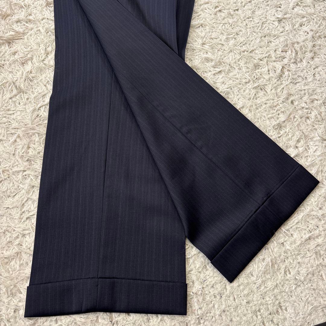 【ダーバン】チェルッティ生地　高級生地　ストライプ　ブラック　AB4 M