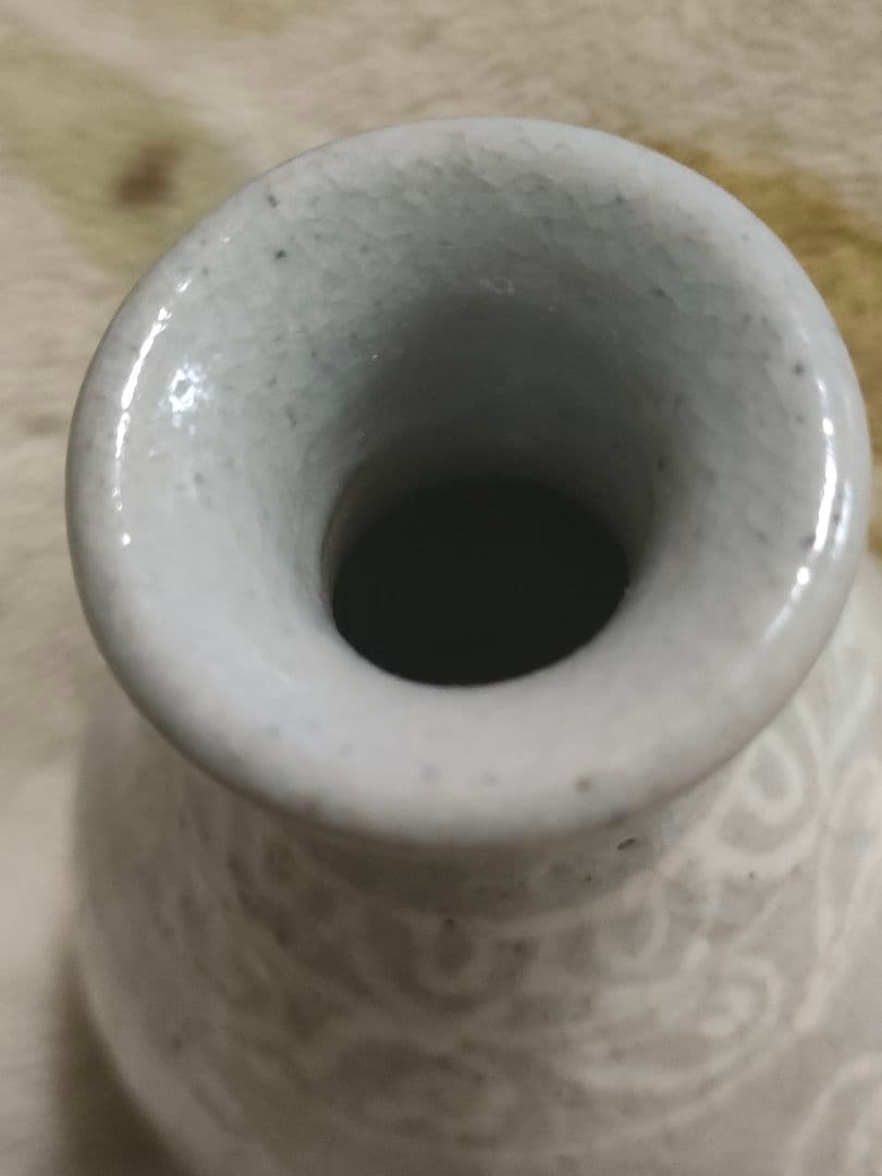 p*e様 高麗青磁　徳利　花入　時代物　白象嵌　朝鮮美術