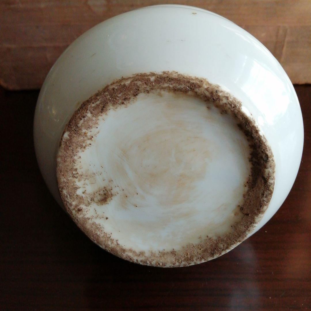 大正李朝　象耳胴締白磁花瓶　25cm　大正期