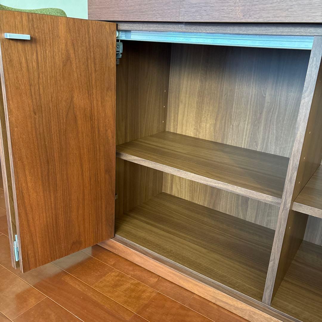 美品！ACTUS購入 日本製 食器棚 本棚シェルフ引き出し収納 稼動棚 折れ戸