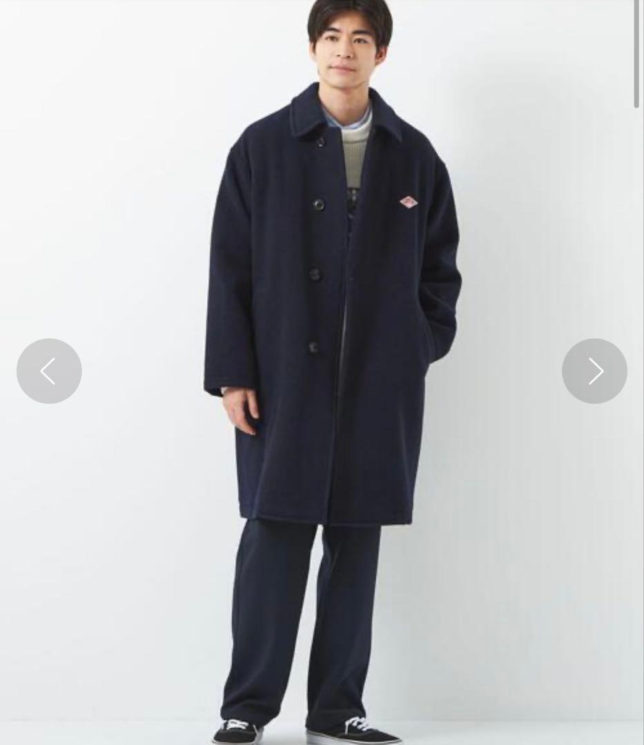 DANTON ウールライトパイルロングコート ステンカラーコート