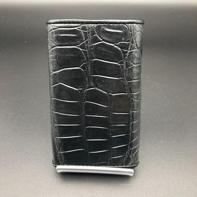 フォロー割適用　受注生産品　本物クロコ　シャム　クロコダイル　キーケース BK