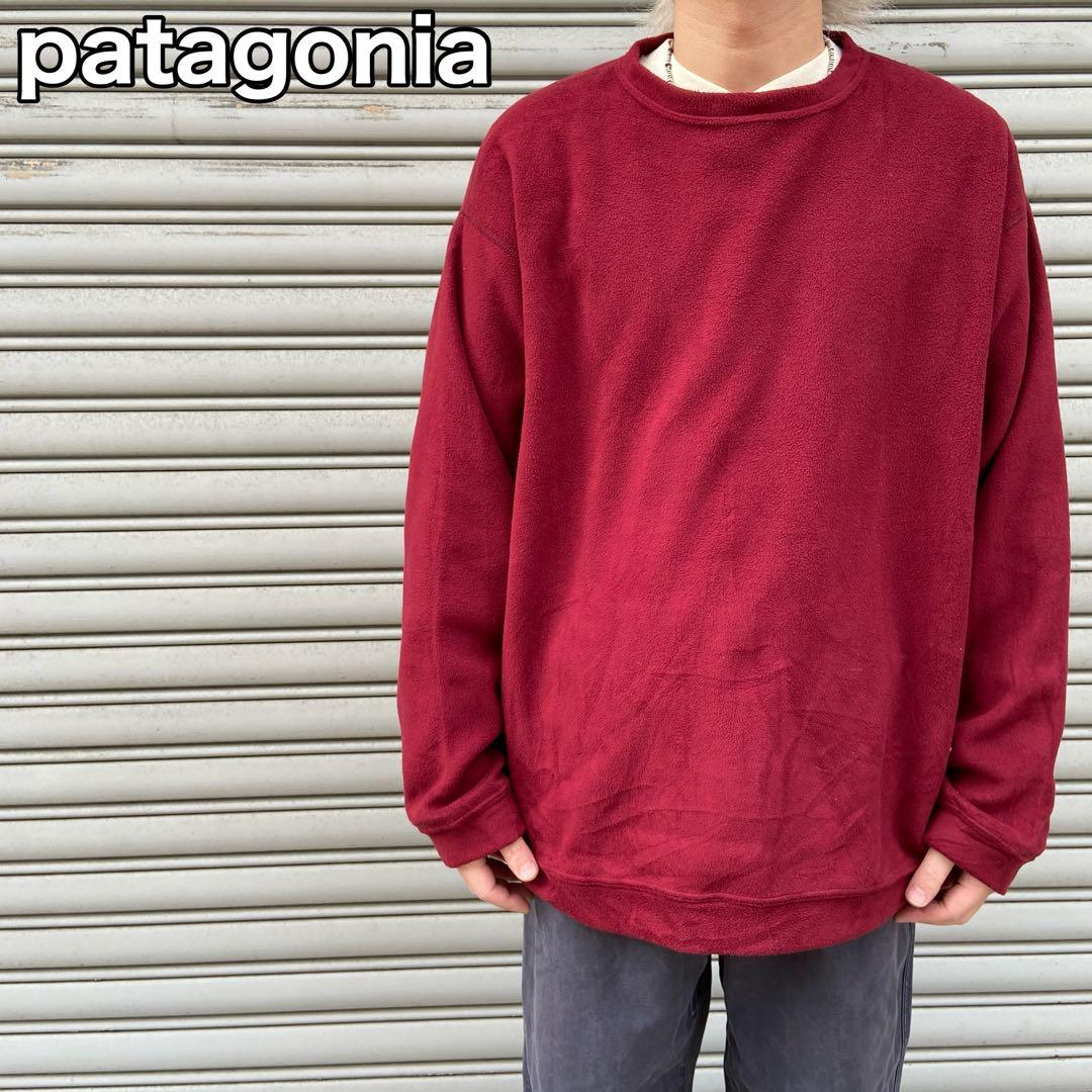 90s☆USA製☆patagonia☆シンチラクルーネックフリース☆オーバルロゴ