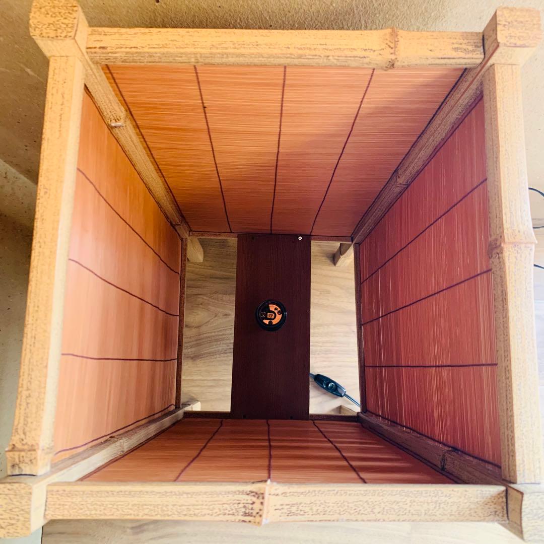 大型 高級 お座敷 座敷照明 行燈 竹製 バンブー 灯籠 ディスプレイ