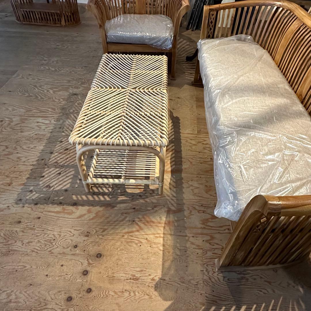 【訳ありバリ島ラタン製センターテーブル 50×100×h44cm通常66,000