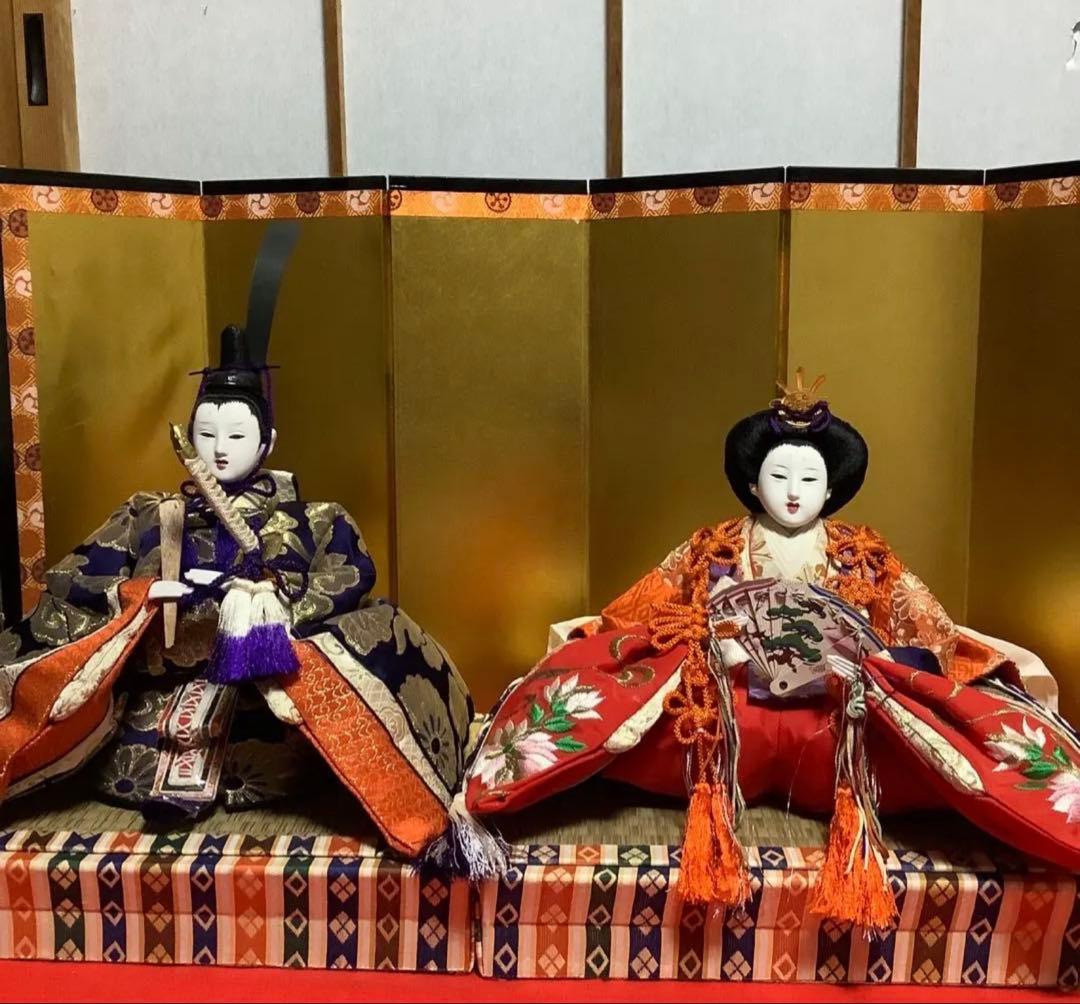 #親王飾り　●豪華衣装・良いお顔です。小道具あります、丁寧な作りです‼️−３３