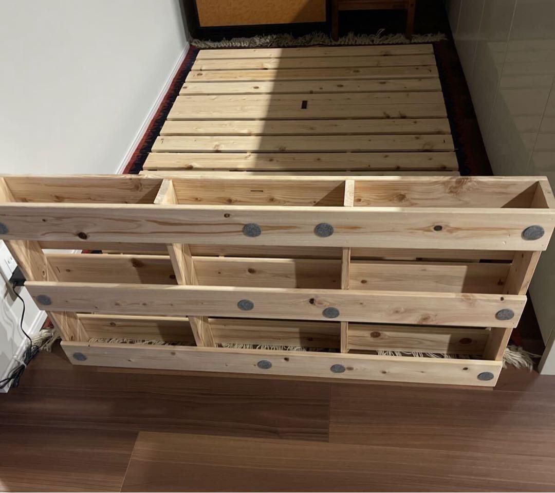 源ベッド国産ひのきパレットベッド　シングルサイズ（木製パレット4枚組）パレット