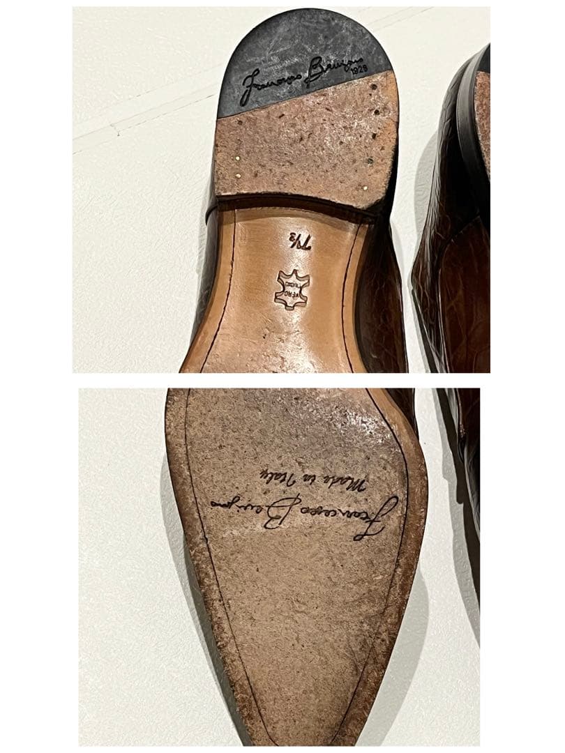 フランチェスコベニーニョ　クロコ型押し　ダブルモンク　ドレスシューズ 26.0