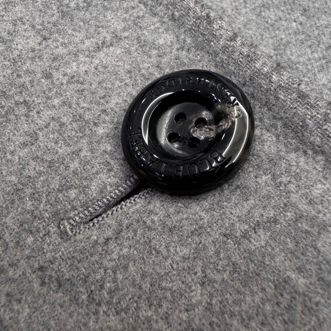 希少 40 L ブルーレーベルクレストブリッジ ウール ロング コート グレー