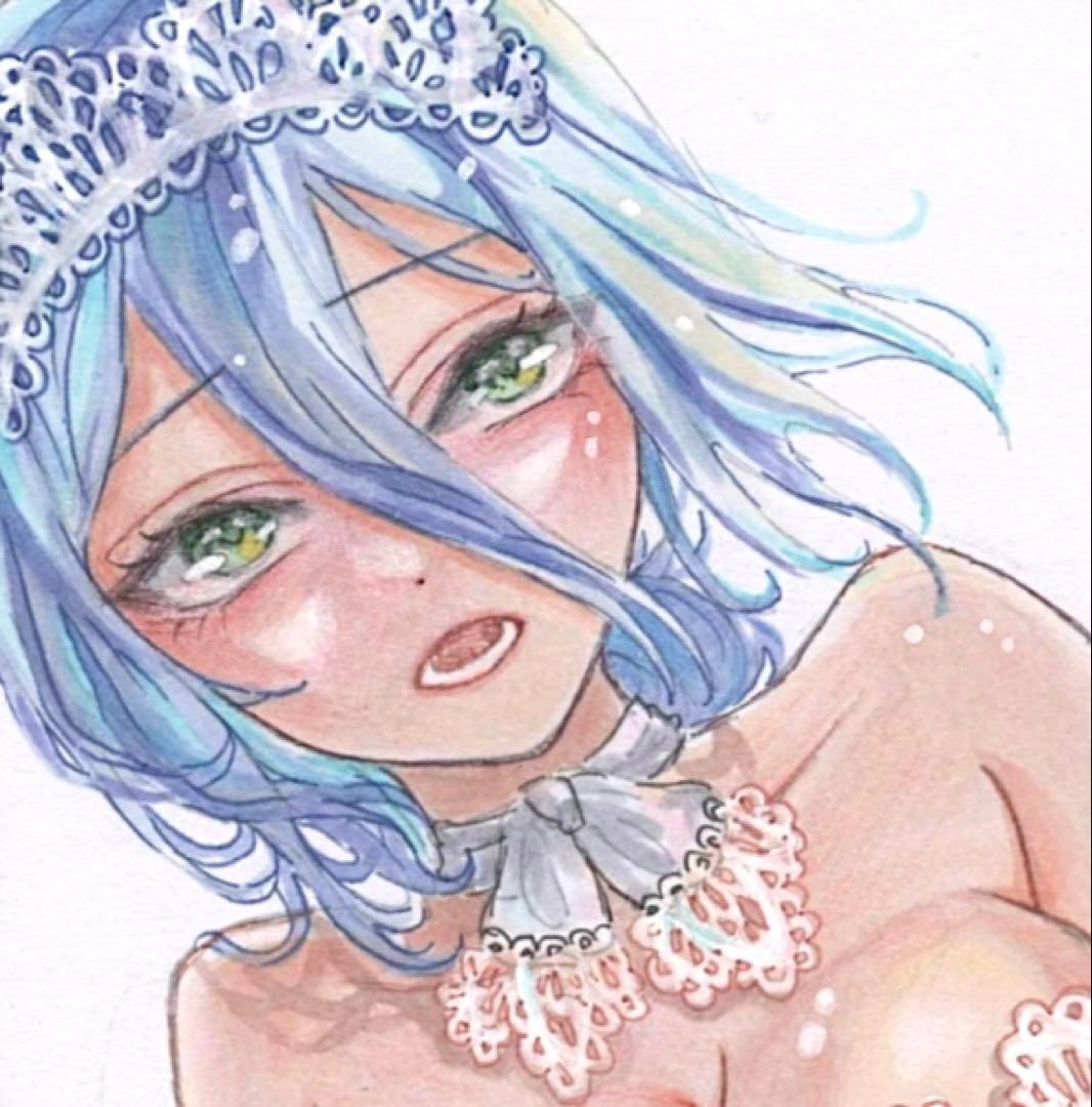 ゆ*り様 手描き イラスト アナログ 色紙 チェンソーマン レゼ ファンアート