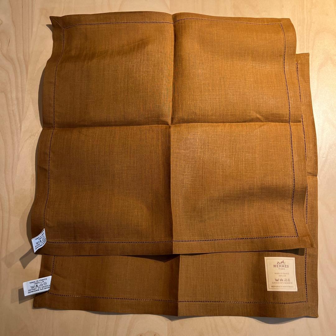 ✳︎ HERMÈS ✳︎ ナプキン 2枚組 ブラウン