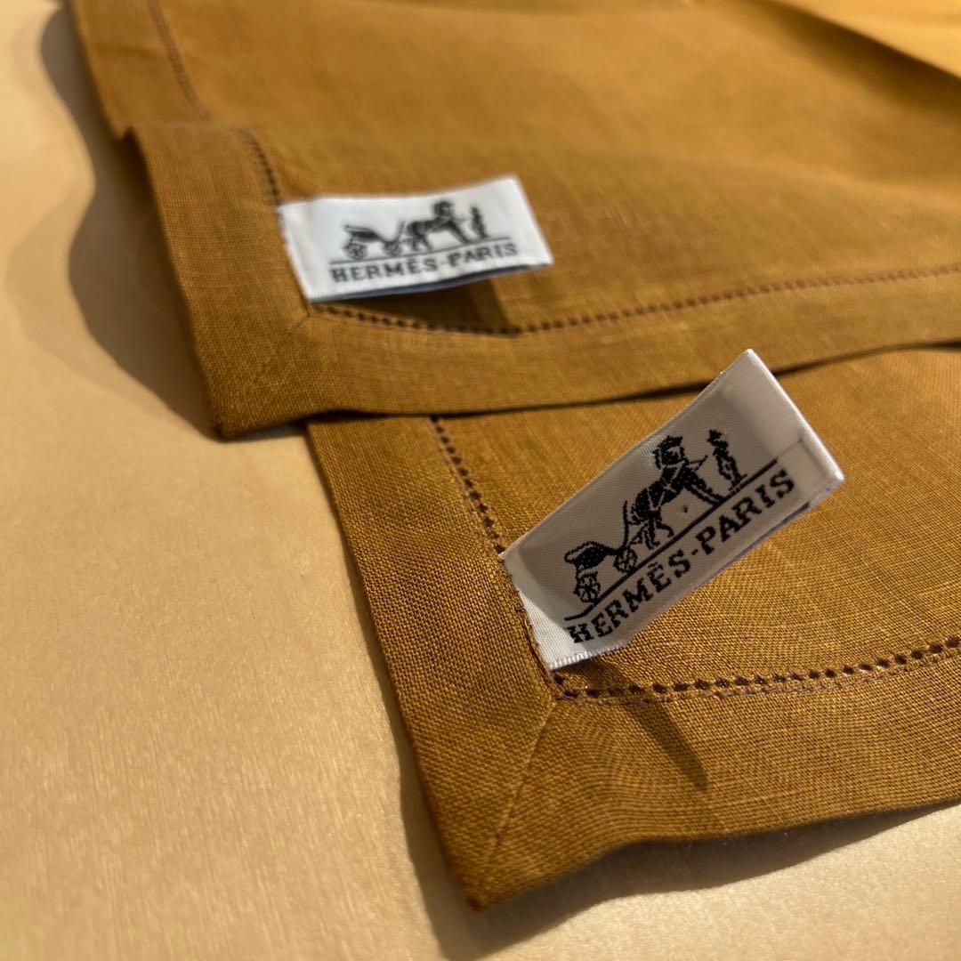 ✳︎ HERMÈS ✳︎ ナプキン 2枚組 ブラウン