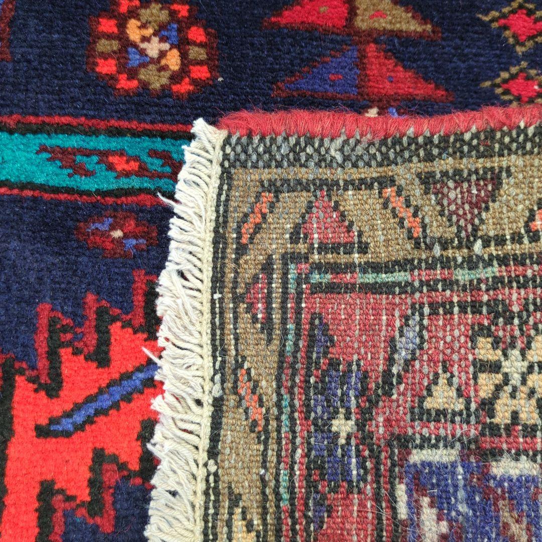 ペルシャ絨毯　ハマダン　ヴィンテージラグ　手織り絨毯　ウール　コットン