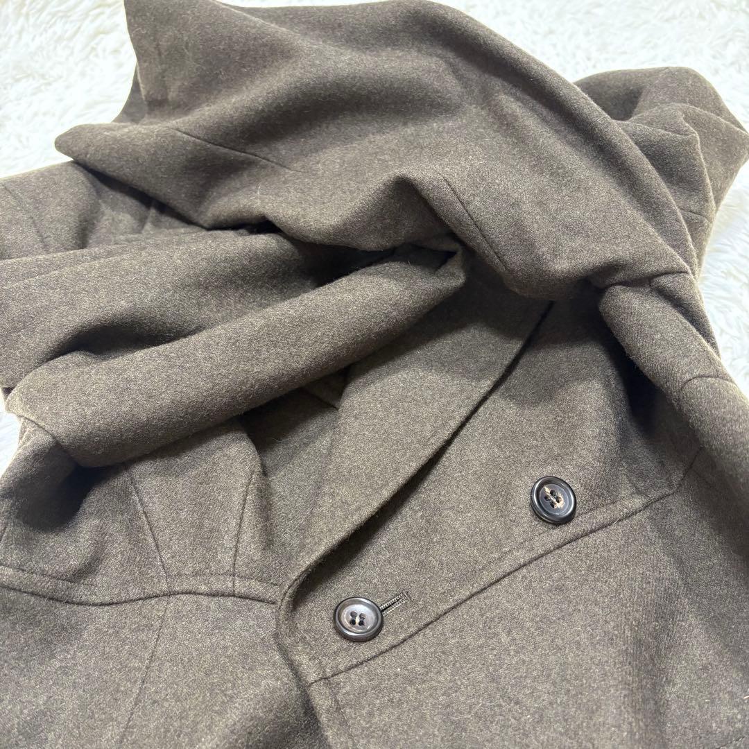 コムデギャルソン　短丈　テーラードジャケット　ダブル　カーキ　M 日本製