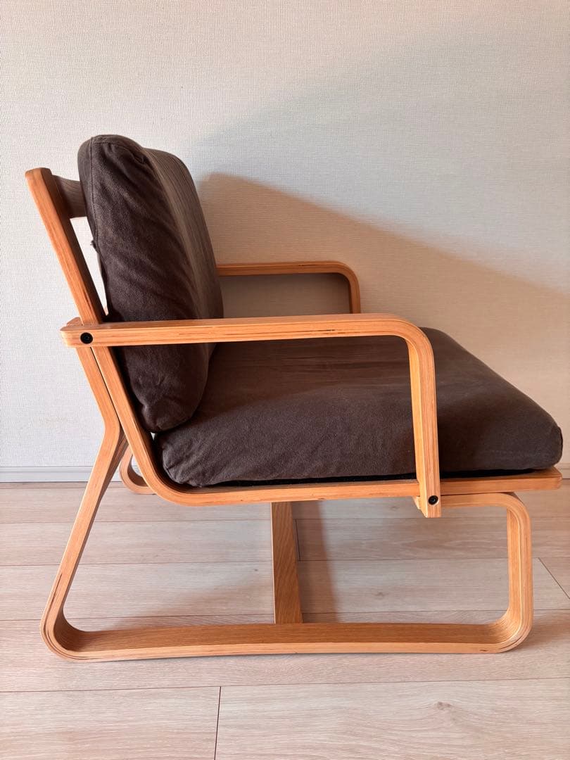 無印良品リビングでもダイニングでも使える　ソファチェア　オーク材　①