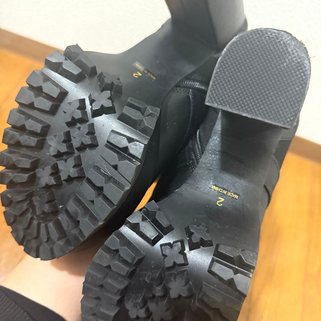 最終値下げ 新品 EGOIST エゴイスト サイドニットレースUPブーツ ロング