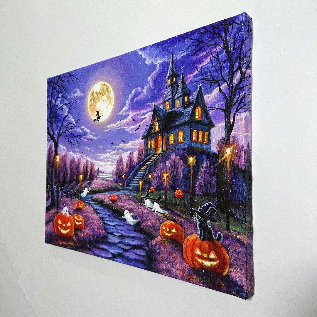 ぷ*あ様 【Happy Halloween】アクリル画 F6 風景画 絵画