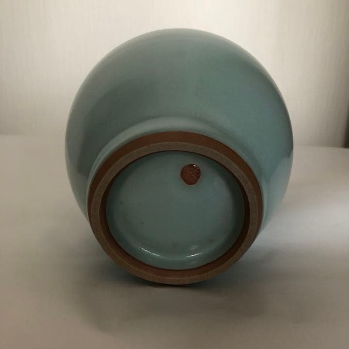 花瓶 青磁 梶原茂正作 未使用
