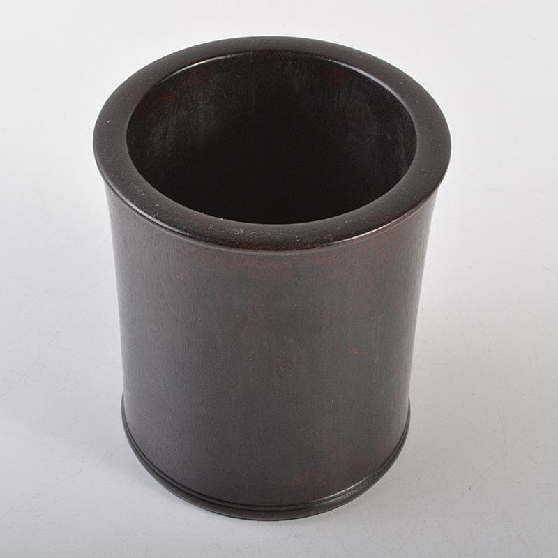 中国　書道具　唐木紫壇製　筆筒　N　6375E